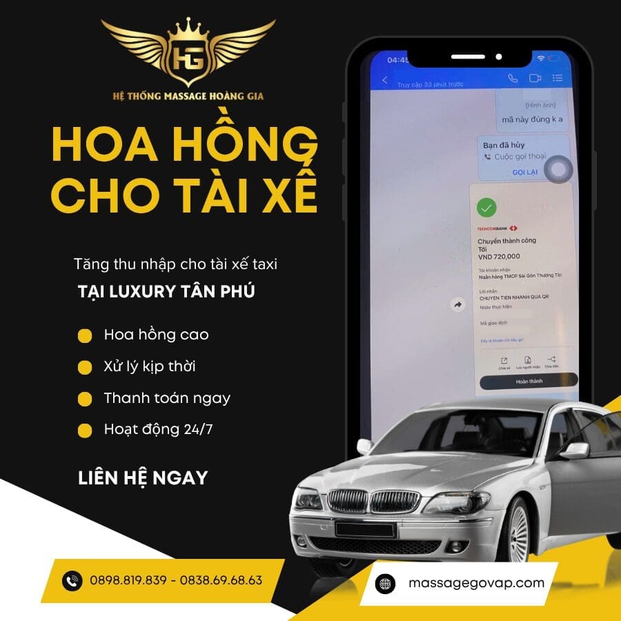 Hoa hồng cho tài xế taxi công nghệ tại Luxury Tân Phú